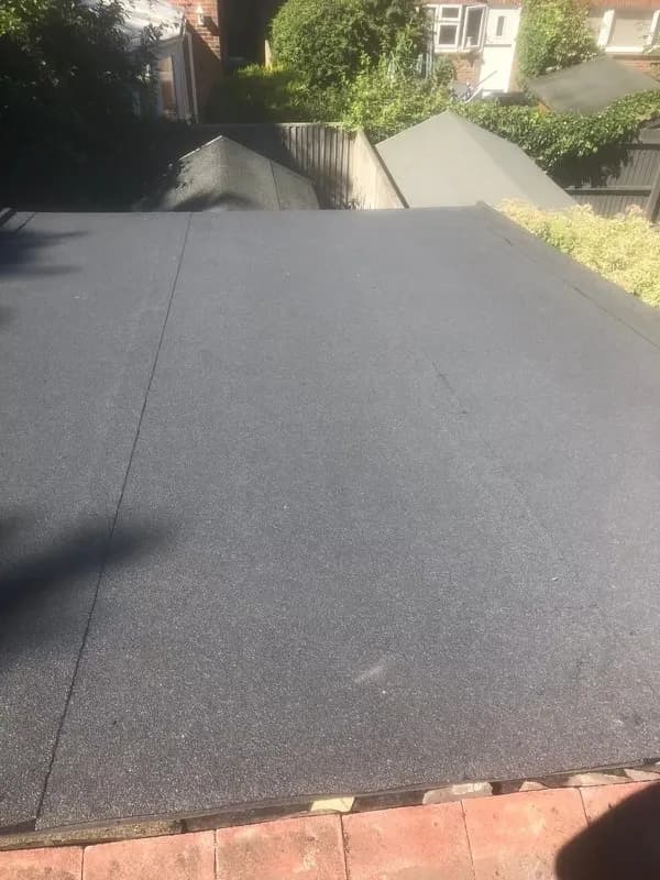 Completed mineral felt flat roof surface